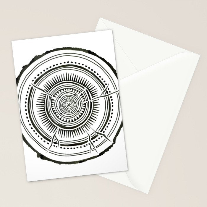 Quaking Aspen - Black Tree Rings Stationery Card Gallery Image 2