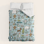 Whimsical Christmas, Sweater Weather, Fa La La La La, Holly Jolly, Holiday Print, Tis The Season Comforter Gallery Image 6
