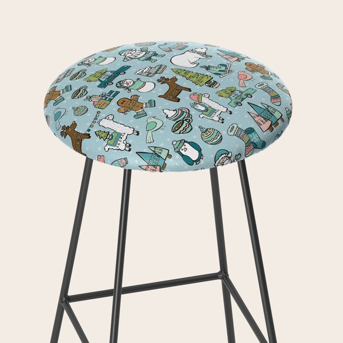 Whimsical Christmas, Sweater Weather, Fa La La La La, Holly Jolly, Holiday Print, Tis The Season Stool Gallery Image 2