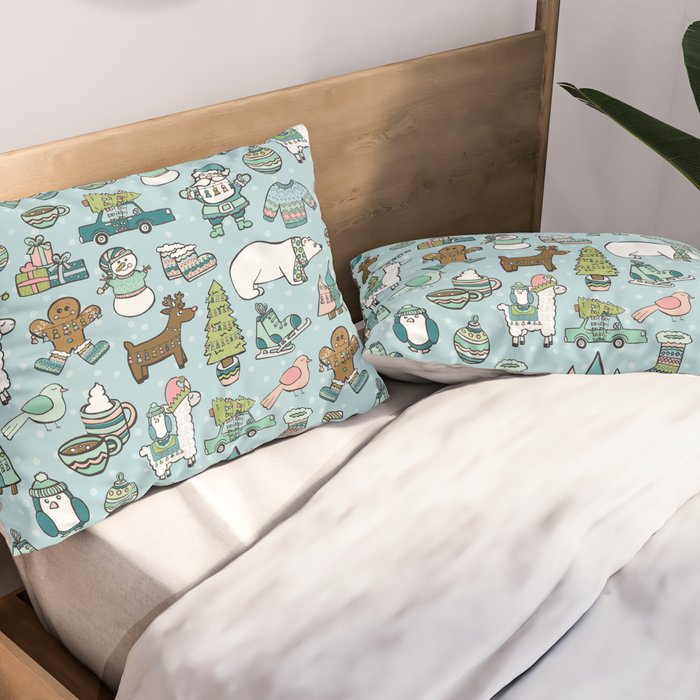 Whimsical Christmas, Sweater Weather, Fa La La La La, Holly Jolly, Holiday Print, Tis The Season Pillow Sham Gallery Image 2