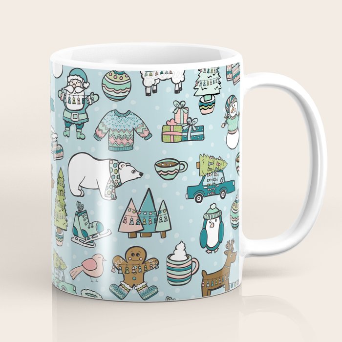 Whimsical Christmas, Sweater Weather, Fa La La La La, Holly Jolly, Holiday Print, Tis The Season Coffee Mug Gallery Image 1