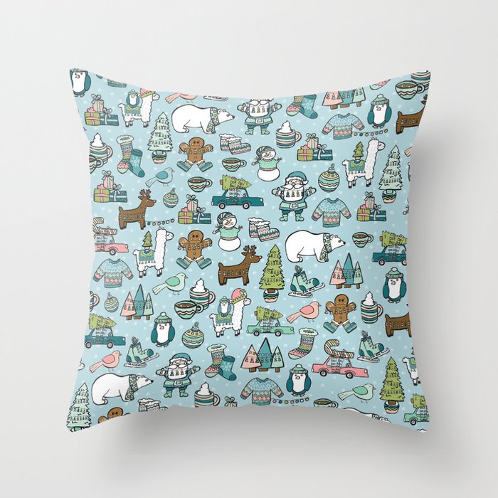 Whimsical Christmas, Sweater Weather, Fa La La La La, Holly Jolly, Holiday Print, Tis The Season Throw Pillow Gallery Image 6