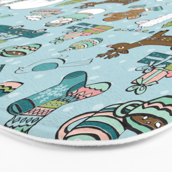 Whimsical Christmas, Sweater Weather, Fa La La La La, Holly Jolly, Holiday Print, Tis The Season Bath Mat Gallery Image 3
