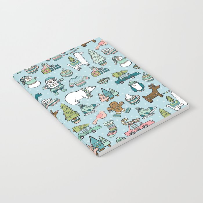 Whimsical Christmas, Sweater Weather, Fa La La La La, Holly Jolly, Holiday Print, Tis The Season Notebook Gallery Image 1
