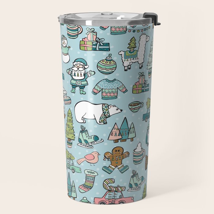 Whimsical Christmas, Sweater Weather, Fa La La La La, Holly Jolly, Holiday Print, Tis The Season Travel Mug Gallery Image 2