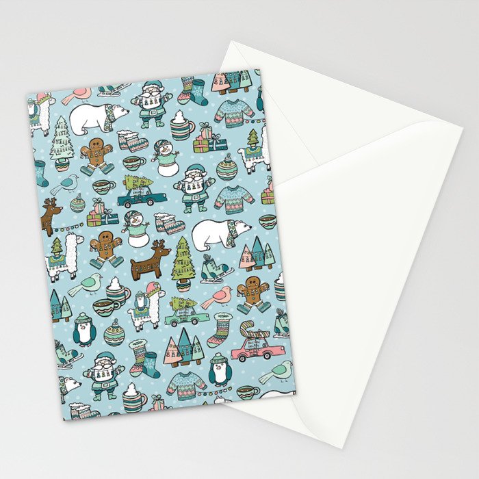 Whimsical Christmas, Sweater Weather, Fa La La La La, Holly Jolly, Holiday Print, Tis The Season Stationery Card Gallery Image 2