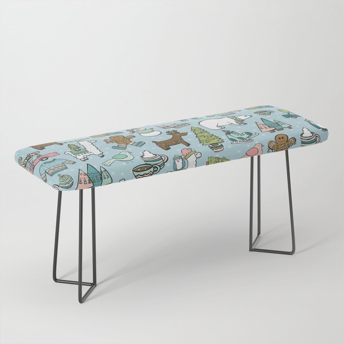 Whimsical Christmas, Sweater Weather, Fa La La La La, Holly Jolly, Holiday Print, Tis The Season Bench Gallery Image 1