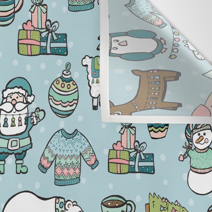 Whimsical Christmas, Sweater Weather, Fa La La La La, Holly Jolly, Holiday Print, Tis The Season Wall Tapestry Gallery Image 3