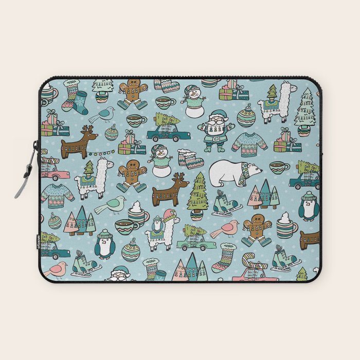 Whimsical Christmas, Sweater Weather, Fa La La La La, Holly Jolly, Holiday Print, Tis The Season Laptop Sleeve Gallery Image 1