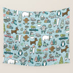 Whimsical Christmas, Sweater Weather, Fa La La La La, Holly Jolly, Holiday Print, Tis The Season Wall Tapestry Gallery Image 4