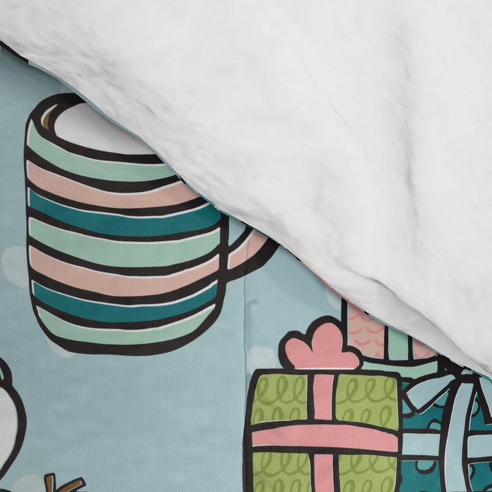 Whimsical Christmas, Sweater Weather, Fa La La La La, Holly Jolly, Holiday Print, Tis The Season Comforter Gallery Image 4