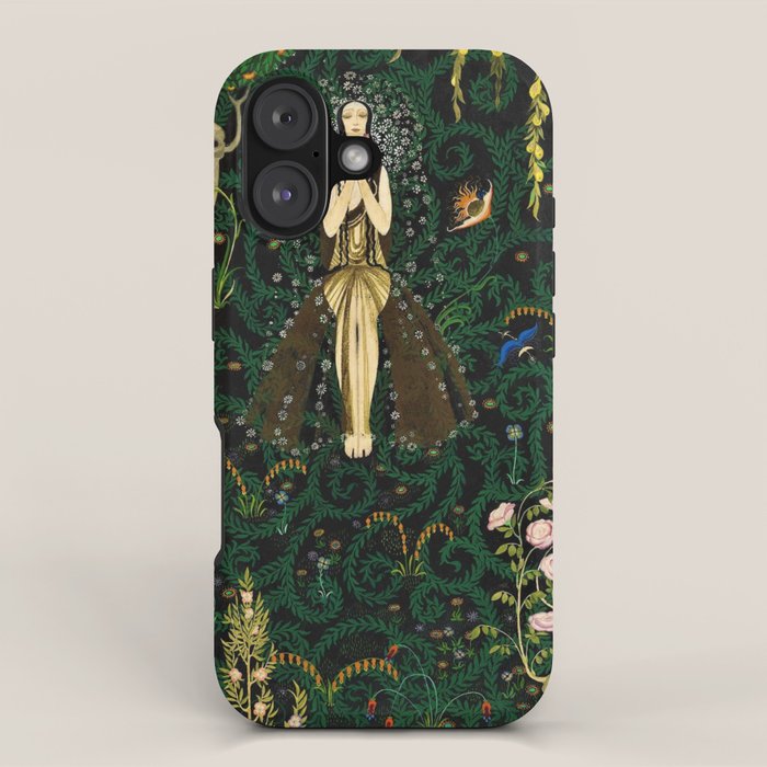 1921 Classical Masterpiece 'Flowers and Flames' by Kay Nielsen iPhone Case Gallery Image 1