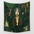 1921 Classical Masterpiece 'Flowers and Flames' by Kay Nielsen Wall Tapestry Gallery Image 4