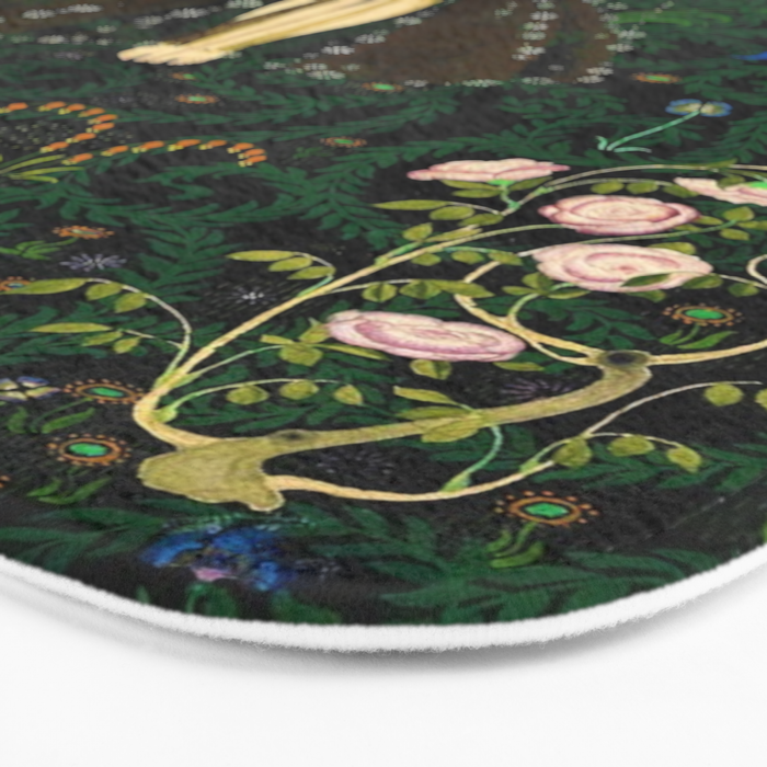 1921 Classical Masterpiece 'Flowers and Flames' by Kay Nielsen Bath Mat Gallery Image 3