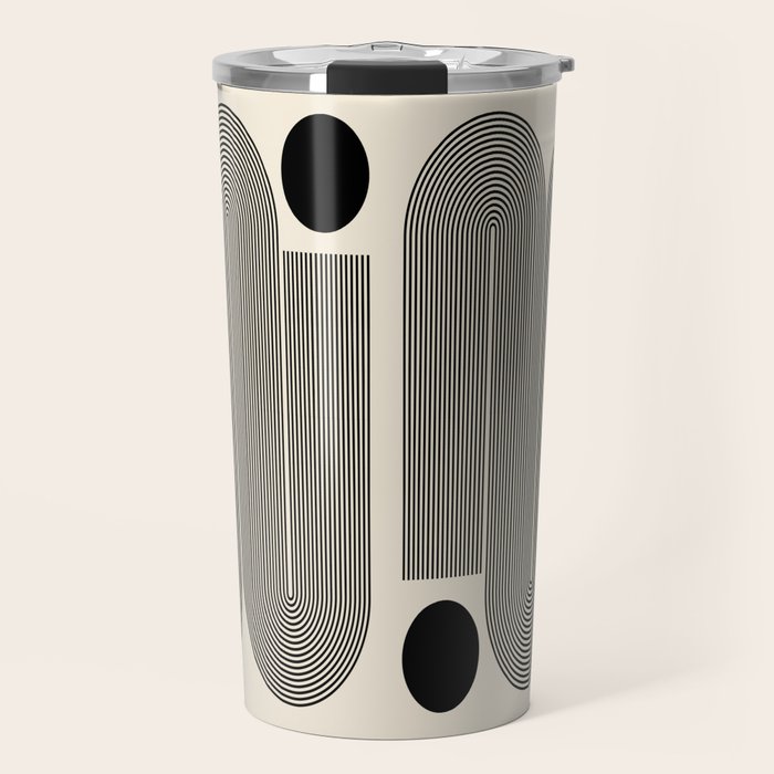 Abstraction_LINE_BLACK_DOT_VISUAL_ART_Minimlism_001A Travel Mug Gallery Image 1