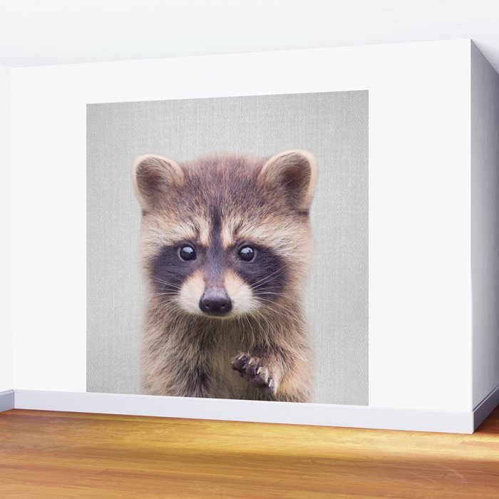 Raccoon - Colorful Wall Mural Gallery Image 2