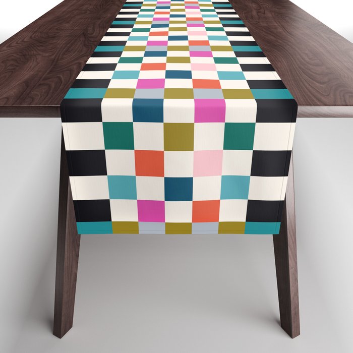 Colorful Checkerboard Table Runner Gallery Image 1