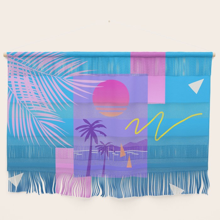 Memphis pattern 80 - 80s / 90s Retro / summer palm tree Wall Hanging Gallery Image 1