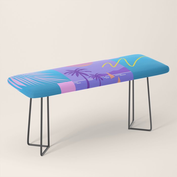 Memphis pattern 80 - 80s / 90s Retro / summer palm tree Bench Gallery Image 1