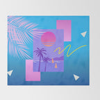 Memphis pattern 80 - 80s / 90s Retro / summer palm tree Throw Blanket Gallery Image 2
