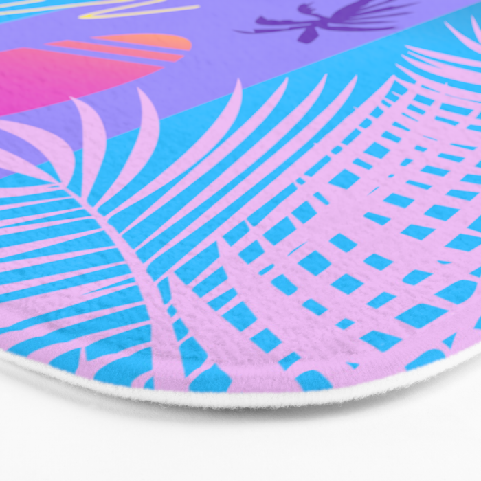 Memphis pattern 80 - 80s / 90s Retro / summer palm tree Bath Mat Gallery Image 3