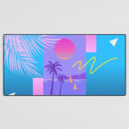 Memphis pattern 80 - 80s / 90s Retro / summer palm tree Desk Mat Gallery Image 3