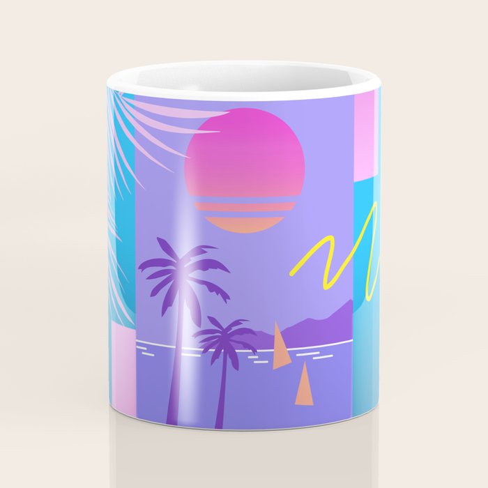 Memphis pattern 80 - 80s / 90s Retro / summer palm tree Coffee Mug Gallery Image 4