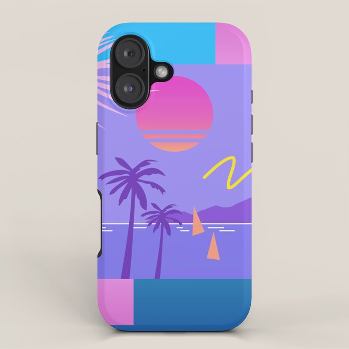 Memphis pattern 80 - 80s / 90s Retro / summer palm tree iPhone Case Gallery Image 1