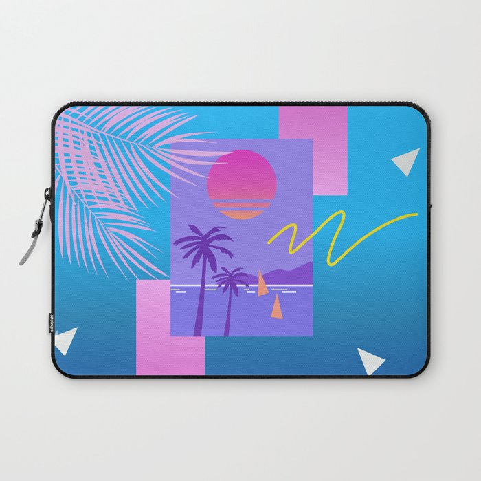 Memphis pattern 80 - 80s / 90s Retro / summer palm tree Laptop Sleeve Gallery Image 1