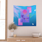Memphis pattern 80 - 80s / 90s Retro / summer palm tree Wall Tapestry Gallery Image 2