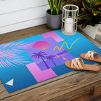 Memphis pattern 80 - 80s / 90s Retro / summer palm tree Outdoor Rug Gallery Image 2
