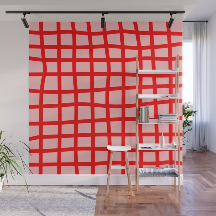 Abstract Plaid red Wall Mural Gallery Image 1