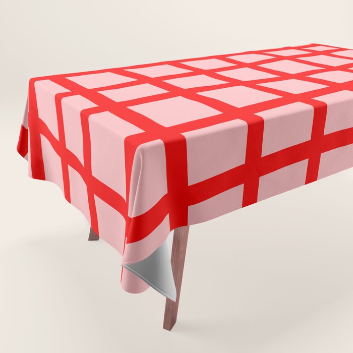 Abstract Plaid red Tablecloth Gallery Image 1