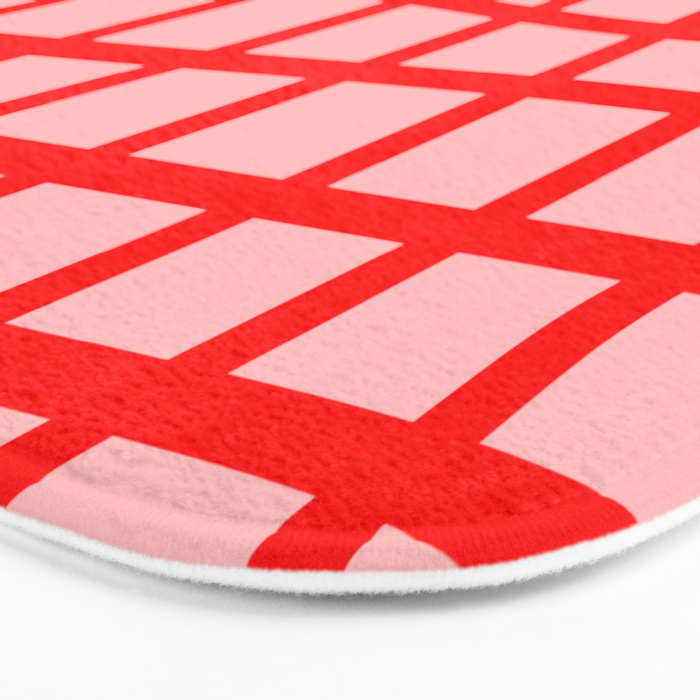 Abstract Plaid red Bath Mat Gallery Image 3