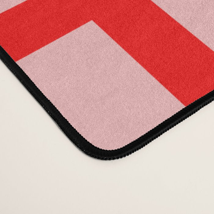 Abstract Plaid red Desk Mat Gallery Image 4