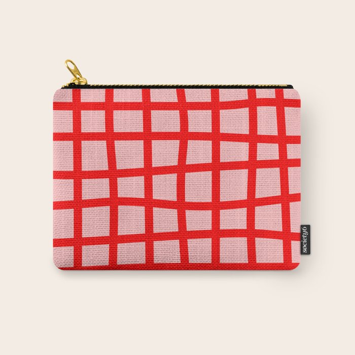 Abstract Plaid red Carry All Pouch Gallery Image 1