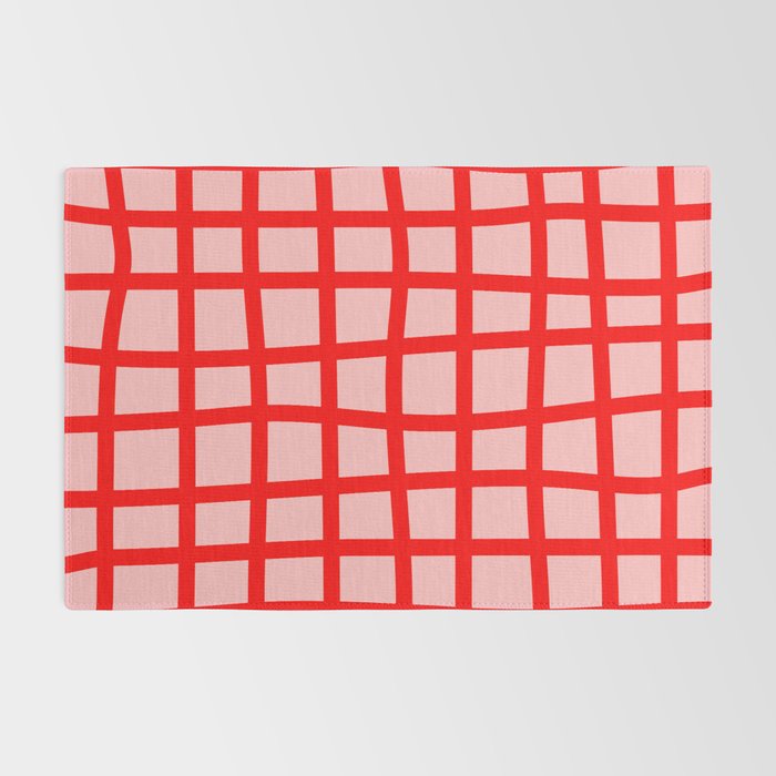 Abstract Plaid red Rug Gallery Image 2