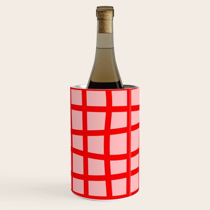 Abstract Plaid red Wine Chiller Gallery Image 1