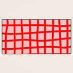 Abstract Plaid red Desk Mat Gallery Image 3