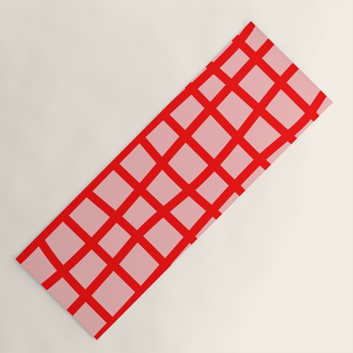Abstract Plaid red Yoga Mat Gallery Image 1