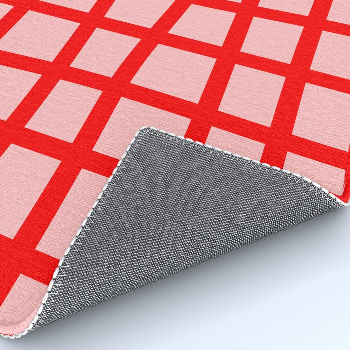 Abstract Plaid red Rug Gallery Image 4