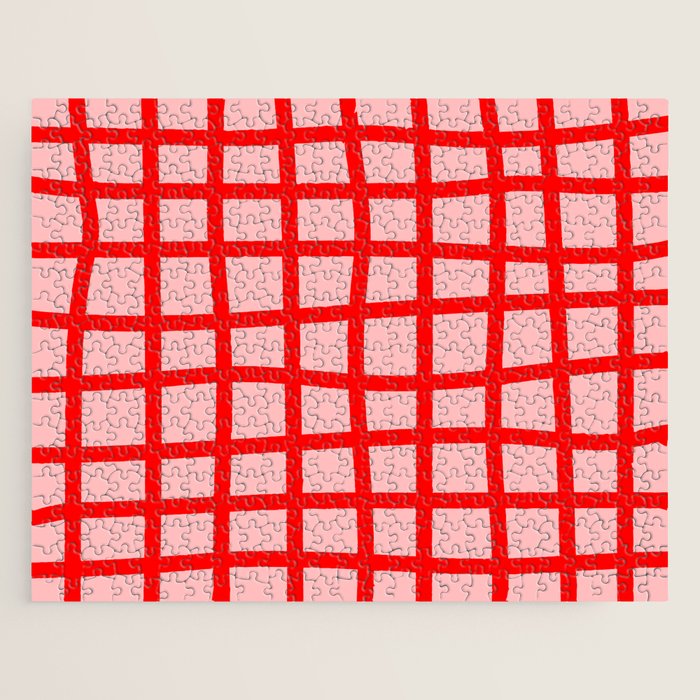 Abstract Plaid red Jigsaw Puzzle Gallery Image 1