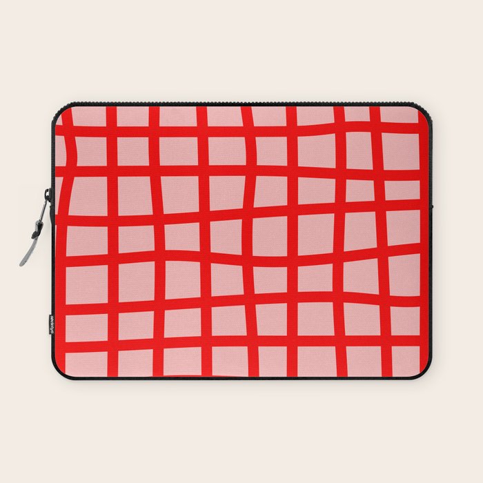 Abstract Plaid red Laptop Sleeve Gallery Image 1