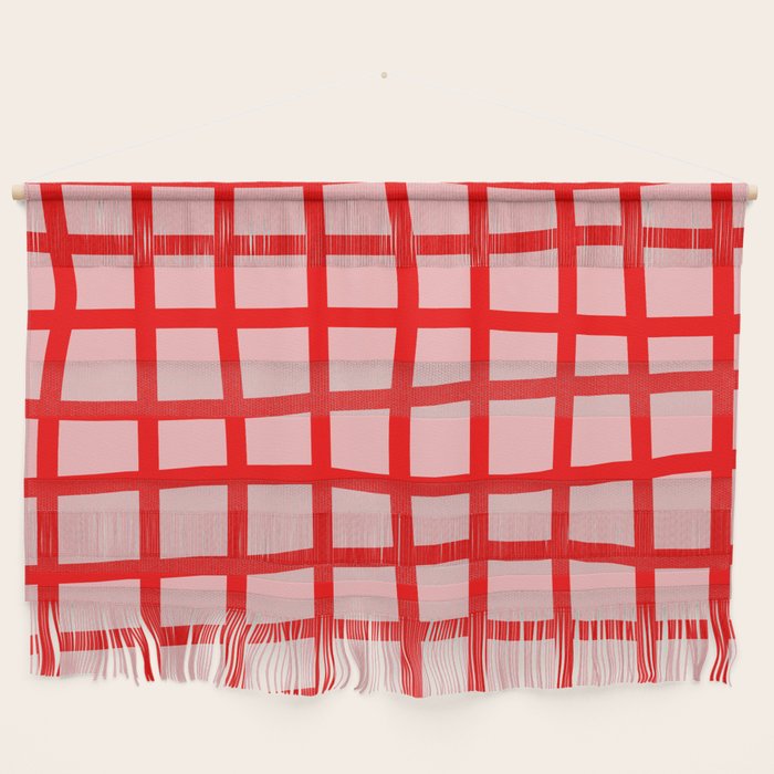 Abstract Plaid red Wall Hanging Gallery Image 1