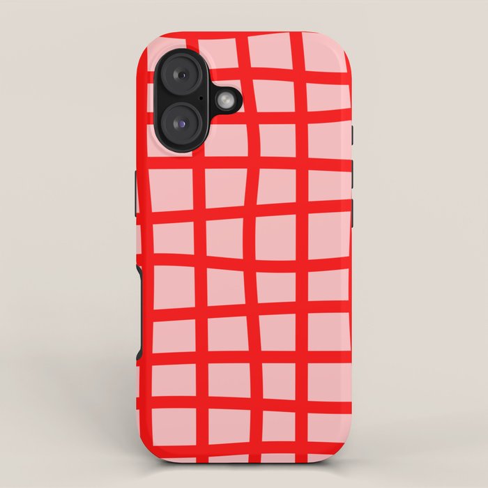 Abstract Plaid red iPhone Case Gallery Image 1