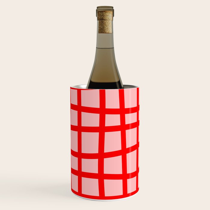Abstract Plaid red Wine Chiller Gallery Image 3