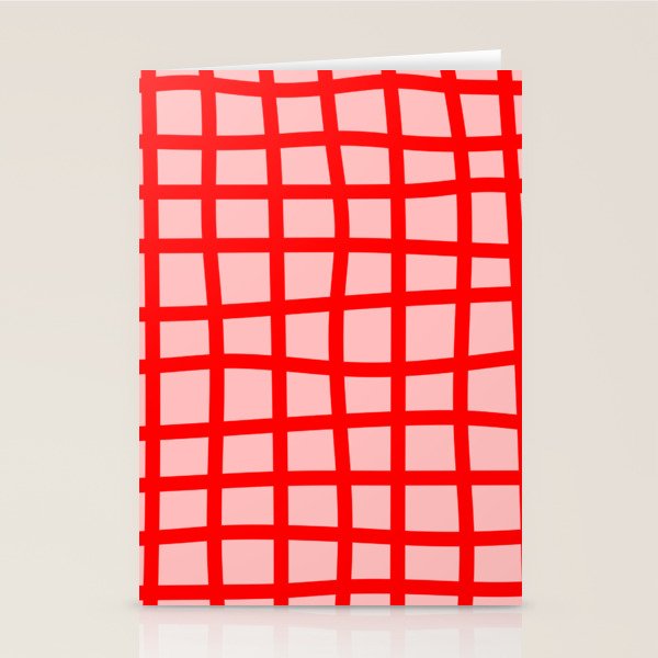 Abstract Plaid red Stationery Card Gallery Image 2