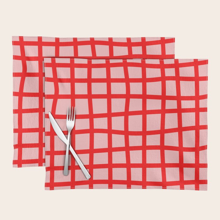 Abstract Plaid red Placemat Gallery Image 1