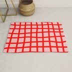 Abstract Plaid red Rug Gallery Image 1