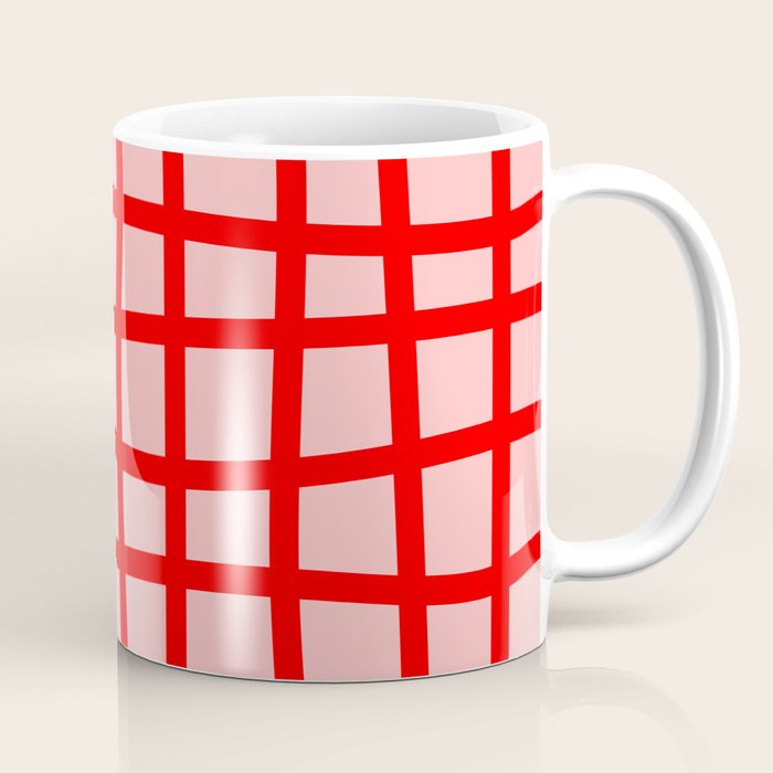 Abstract Plaid red Coffee Mug Gallery Image 1